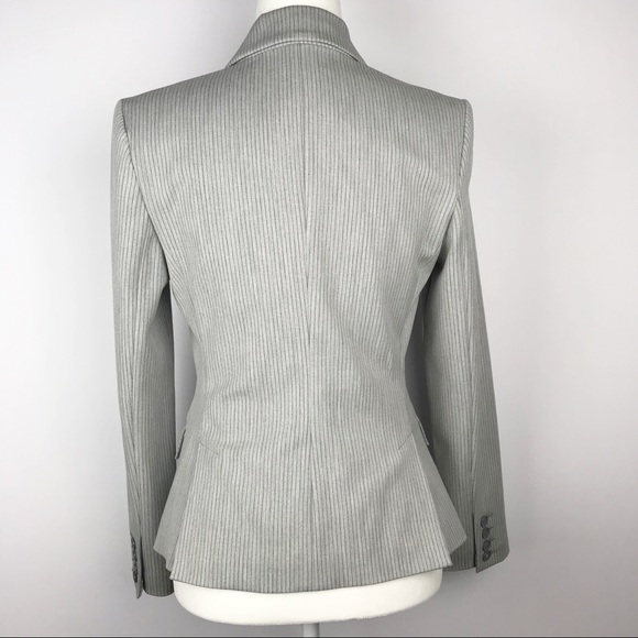 EXPRESS DESIGN STUDIO Gray Pinstripe Blazer Jacket - Picture 3 of 8